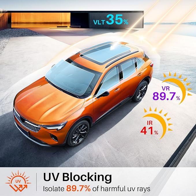 Car Window Tint 35% VLT, 35 Percent Nano Ceramic Window Roll 40" Inch x 100'Ft, Automotive Car Tint for Privacy Sun & Glare Protection UV Heat Blocking, Scratch Resistant 5-Layer