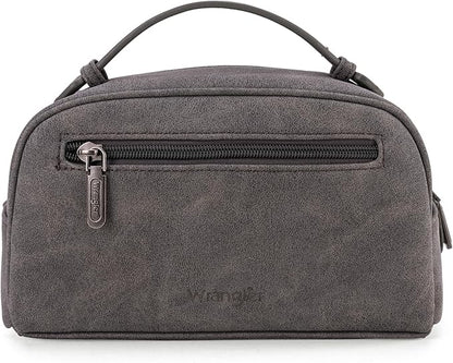 Montana West Wrangler Makeup Bag for Women Small Cosmetic Toiletry Bags Western Make Up Pouch Durable Cute Travel Purse, Grey