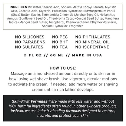 SUPPLY Ultra Lather Shaving Cream Black Pepper & Fir - Hypoallergenic Formula for Men - 3.4 Oz Jar - Naturally Soothes and Protects, Guards Against Razor Burn and Irritation