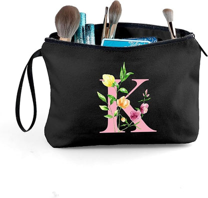Mom Birthday Thank You Appreciation Gifts for Women Aunt Teacher Coworkers Bride Bridesmaid Monogrammed Travel Makeup Cosmetic Bag with Mirror Valentines Mothers Day Christmas Graduation K
