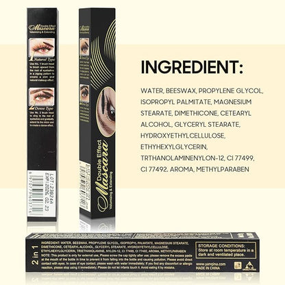 Volume and Length Tubing Mascara - Long-Lasting & Waterproof 2-1 Mascara Black Curling Eyelashes and Fast Dry, Easy to Apply & All Day Full, Vegan & Cruelty Free (Black, 0.28 fl. oz)