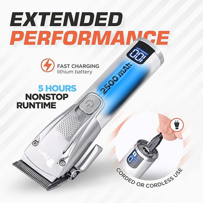 Fagaci Professional Hair Clippers, Hair Scissors & Hair Trimmer Extremely Sharp, Hair Shears, Turbo Power Cordless Hair Clippers & Hair trimmer Set