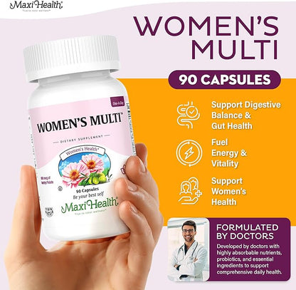 Womens Multivitamin – Methylated Multivitamin for Women with 23 Key Vitamins C, D, B6, B12, Calcium, Probiotics, Biotin & More – Energy, Skin, Nails & Gut Health Support – Kosher (90 Capsules)