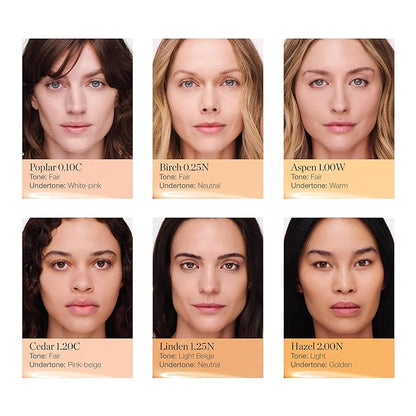 Ogee Complexion Perfecting Liquid Foundation - Lightweight Tinted Moisturizer For Face (Linden 1.25N - Light Beige, Neutral Undertone) - with Vitamin C & Jojoba Oil - Certified Organic & Made in USA