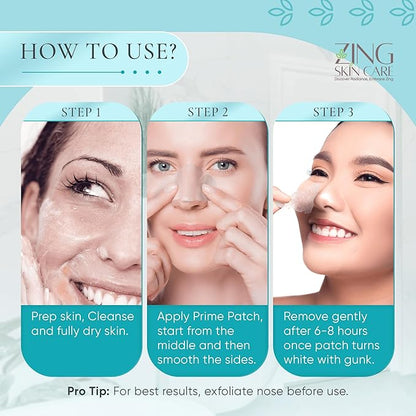 Prime Patch Nose Patches – Hydrocolloid Patches for Pimple & Zit Removal, Blackhead & Pore Care – Absorbs Acne Gunk & Oil, Strong Adhesion, Easy Removal, Vegan, 10 Count – Made in Korea