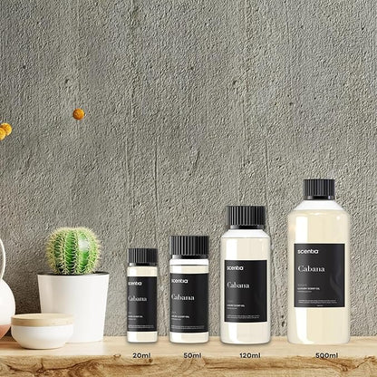 Scentia Hotel Diffuser Oil Inspired by 5-Star Hotel Scent - 500 ml 16.9 fl oz - Fragrance Oil Blend Jasmine, Bergamot Notes for Aromatherapy Diffusers and Humidifiers - Cabana, Thanksgiving Gift