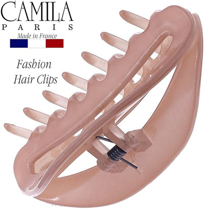 Camila Paris CP3123 French Hair Clip for Women, Nude, Girls Hair Claw Clip Jaw Fashion Durable and Styling Hair Accessories for Women, Luxury Ladies Strong Hold No Slip Grip Clamp, Made in France