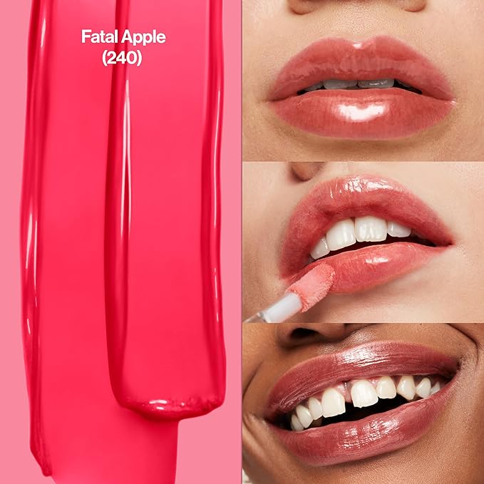 Revlon Super Lustrous Lip Gloss, Non-Sticky, Hydrating, High Shine Finish, 240 Fatal Apple, 0.13 oz