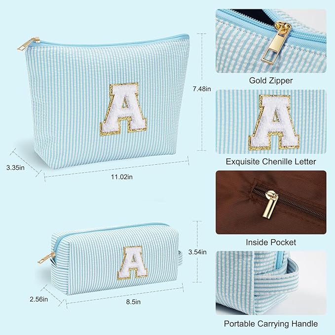 YOOLIFE Gifts for Women Her, Makeup Bag Make Up Bag Pouch Cosmetics Organizer Bag Cute Makeup Bag Skincare Bag Personalized Best Friend Wife Birthday Gift Graduate Gifts for Her V