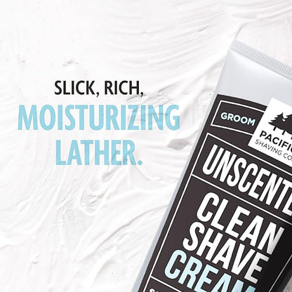 Pacific Shaving Company Clean Shaving Cream - Shea Butter + Vitamin E Shave Cream for Hydrated Sensitive Skin - Clean Formula for a Smooth, Anti-Redness + Irritation-Free Shave Cream (7 Oz, 2 Pack)