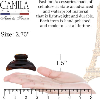 Camila Paris MP3 French Hair Clip for Women, Girls Hair Claw Jaw. Tortoise Shell Fashion Durable and Styling Hair Accessories for Women, No Spring Grip Link System, Strong Hold No Slip, Made in France