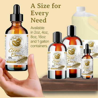 Bella Terra Oils Clear Emu Oil for Hair and Skin – 1gallon, Highly Absorbable, Moisturizing, Non-Greasy, Revitalizing