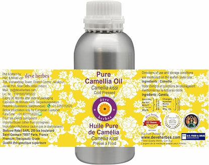 Greenwood Essential Pure Camellia Oil (Camellia kissi) Cold Pressed 630ml (21 oz)