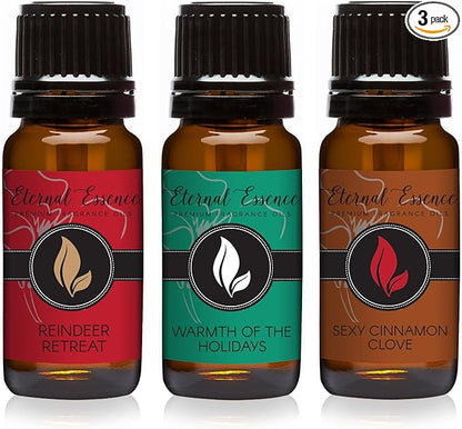 Trio (3) - Reindeer Retreat, Warmth of The Holidays & Sexy Cinnamon Clove - Premium Fragrance Oil Trio - 10ml