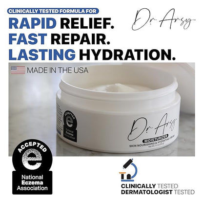 Eczema Cream for Adults & Kids – Hypoallergenic Barrier Repair Moisturizer, Clinically Proven (3 Studies), Fragrance-Free, Dermatologist Tested, Face & Body Hydration, NEA Accepted, USA Made
