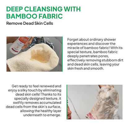 Complete Rejuvenating Shower Routine, Body Renewal Set with Double-Sided Exfoliating Pad, Anti Cellulite Scrub and Multi-Peptide Body Wash, Smooth, Firm, Youthful Skin