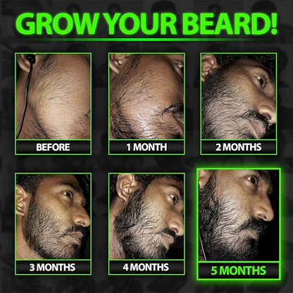 Beard Growth Kit w/GROW XXL Beard Serum for Maximum Facial Hair & Conditioner + GROW 11-in-1 Mens Shampoo & Conditioner (Hair Growth Shampoo for Men w/Biotin) - Formulated in America