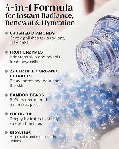 KAPLAN MD Diamond Contour Supercharged 1 Minute Daily Facial - Anti-Aging Serum for Face with Exfoliating Crushed Diamonds & Fruit Enzymes - Radiant & Smooth Skin for Women of All Ages - 6.0 fl oz