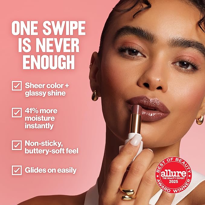 REVLON Super Lustrous Glass Shine Balm, Hydrating Tinted Lipstick, Sheer, Glossy Shiny Finish, 003 Honey Shine, 0.11 oz