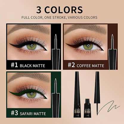 MAEPEOR Ultra-Fine Liquid Eyeliner Light Brown High-Pigmented Matte Eyeliner Pen Stay All Day Makeup with Fine Brush Tip (L03 Safari Matte)