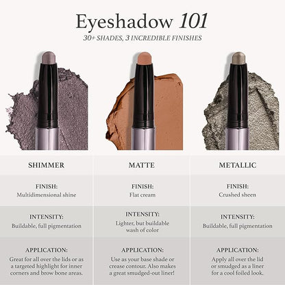 Julep Eyeshadow 101 Crème-to-Powder Waterproof Eyeshadow Stick Duo – Long-Lasting, Crease-Proof, Easy Apply with Built-in Smudger - Sand Shimmer and Smoky Tawny Matte