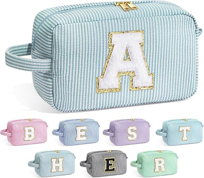 YOOLIFE Birthday Gifts for Mom, Mom Gifts from Daughter, Mother In Law Gifts, Mama Gift Idea, Personalized Gifts for Women, Initial Makeup Bag for Women, Green A