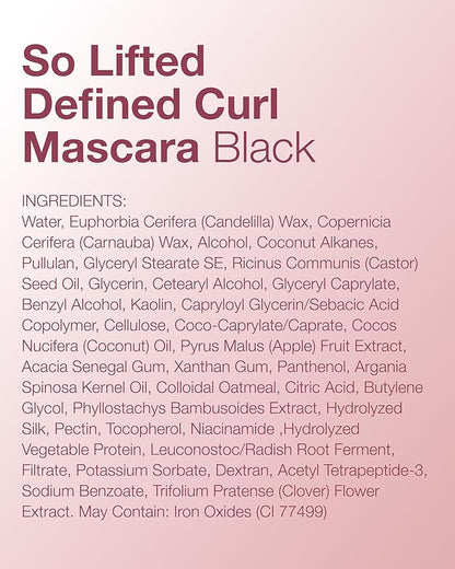 Mineral Fusion So Lifted Lash Defined Curl Mascara (Black) - Lash Lifting Mascara for Weightless Volume & Length - With Argan & Coconut Oils - Hypoallergenic