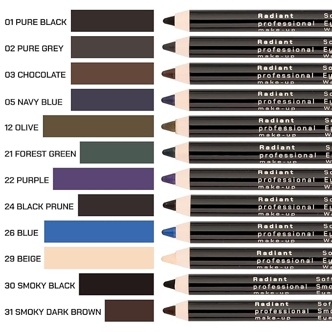 Radiant Professional Waterproof Eyeliner Pencil - Eyeliner Waterproof Smudge Proof for Woman - Long Lasting Under Eye Pencil for Smoky Eye - Soft Waterline Eye liner Smudger Tool, Navy Blue (05)