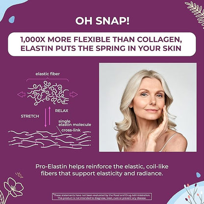 Body Kitchen Pro-Elastin 1000 mg Elastin Supplement, Reduce Signs of Aging, Improved Skin Health, Firmness & Elasticity, Fewer Wrinkles, Veggie Caps (Pack of 3)