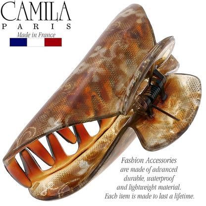Camila Paris CP3423 French Hair Clip for Women Thick Hair for Long Curly Wavy Hair, Girls Hair Claw Clips Jaw, Durable Styling Big Claw Clip for Thick Hair, Strong Hold No Slip Grip, Made in France