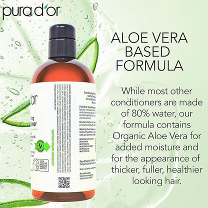 PURA D'OR Deep Moisturizing Biotin Conditioner Thickens, Softens, & Moisturizes Dry, Frizzy, Damaged Hair w/Argan Oil, Pumpkin, Rosemary, Honeysuckle, Vitamin E, Men & Women, 16oz