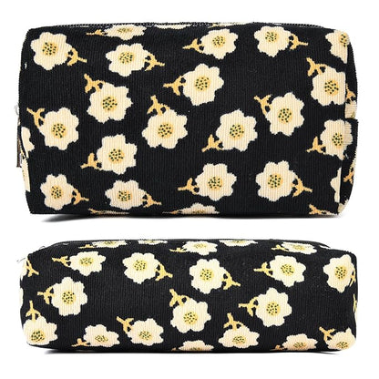 SOIDRAM Floral Cosmetic Bag - Large Capacity Makeup Bag and Brush Storage Travel Organizer