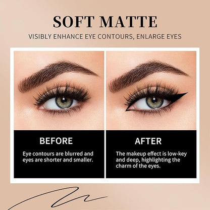 MAEPEOR Ultra-Fine Liquid Eyeliner Light Brown High-Pigmented Matte Eyeliner Pen Stay All Day Makeup with Fine Brush Tip (L02 Coffe Matte)