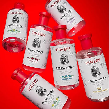 THAYERS Alcohol-Free, Hydrating, Unscented Witch Hazel Facial Toner with Aloe Vera Formula, Vegan, Dermatologist Tested and Recommended, 12 Oz (Pack of 2)