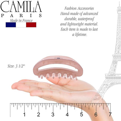 Camila Paris CP3123 French Hair Clip for Women, Nude, Girls Hair Claw Clip Jaw Fashion Durable and Styling Hair Accessories for Women, Luxury Ladies Strong Hold No Slip Grip Clamp, Made in France