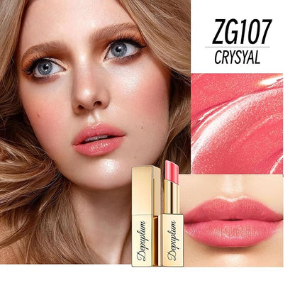 Nude Red Pink Lipstick Set for Women Shimmer Tinted Lip Balm Hydrating Moisturizing Lip Gloss Cruelty Free Lip Makeup, DM107/108/109