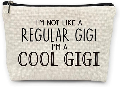 huester Gigi Gifts Makeup Bag, Gigi Gifts for Grandma Make Up Bag, Mothers Day Gifts for Gigi, Grandma Gifts, I’m Cool Gigi Cosmetic Bag Travel Makeup Make Up Pouch Gifts for Gigi Grandma Purse
