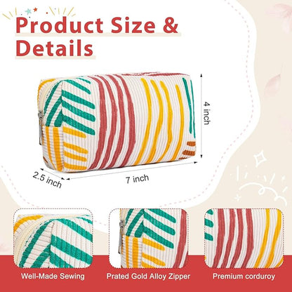 SOIDRAM Makeup Bag Preppy Cosmetic Bag Bulk Makeup Pouch Personalize Travel Toiletry Bag Organizer Cute DIY Makeup Brushes Storage Bag for Women