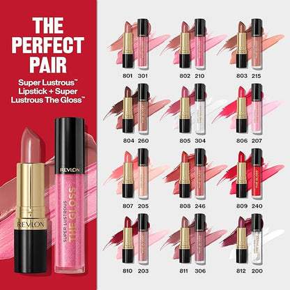 Revlon Super Lustrous Lip Gloss, Non-Sticky, Hydrating, High Shine Finish, 240 Fatal Apple, 0.13 oz