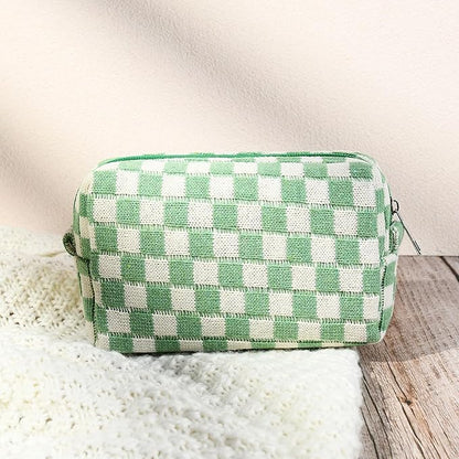 SOIDRAM Makeup Bag Preppy Cosmetic Bag Bulk Makeup Pouch Personalize Travel Toiletry Bag Organizer Cute DIY Makeup Brushes Storage Bag for Women