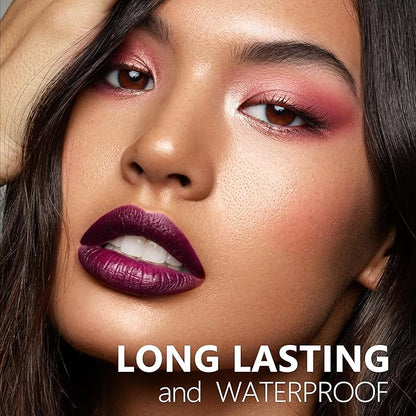 Nude Berry Dark Red Lipstick 3Pc Long Lasting Lipsticks for Women Pigmented Smudgeproof Transferproof Vegan Cruelty Free Lip Color, A61/66/48