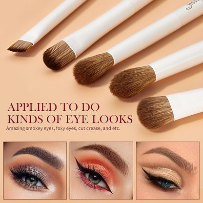 Jessup Makeup Brushes 14Pcs Makeup Brush Set Premium Synthetic Powder Foundation Contour Blush Concealer Eye Shadow Blending Liner Make Up Brush Kit Light Grey with Gift Box, T329-G