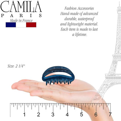 Camila Paris CP3081 French Hair Clip for Women, Blue, Girls Hair Claw Clip Jaw Fashion Durable and Styling Hair Accessories for Women, Luxury Ladies Strong Hold No Slip Grip Clamp, Made in France