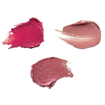 Burt's Bees Christmas Gifts, Lip Shimmer Nude Collection, Tinted Lip Balm Stick, Moisturizing for Hydration with Natural Glowy Pigmented Finish & Buildable Color, Value Pack, 3 Tubes x 0.09 Oz