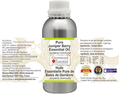 Greenwood Essential Pure Juniper Berry Essential Oil (Juniperus communis) Steam Distilled 300ml (10 oz)