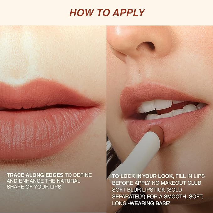 Freck Beauty MAKEOUT CLUB Lip Liner – Creamy Precision Formula, Long-Wearing, Smooth Application, Naturally Defined Finish, Designed to Pair with Soft Blur Lipstick | SHADE 06 (Rich Chocolate Brown)