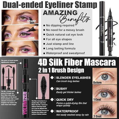 All in One Makeup Kit for Women Full Kit,Travel Make Up Gift Set for Women Teens Girls, Includes Eyeshadow,Foundation,Lipstick,Mascara,Brush,Sponge,Brow Powder & Soap,Eyeliner,Primer,Contour,Bag