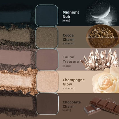 Single Color Matte Eyeshadow with Metal Pan,eyebrow powder, Long-Lasting Natural Nude Color, Base for Smoky Eye Looks, for DIY Empty Magnetic Palette (Taupe Treasure)