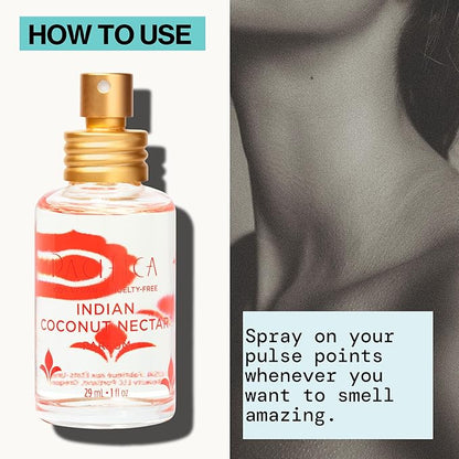 Pacifica Indian Coconut Nectar Perfume Spray – Tropical Vanilla & Coconut Fragrance, Layerable Beachy Perfume for Women, Clean, Non-Toxic, Vegan & Cruelty-Free Formula, All-Day Long Lasting