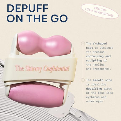 The Skinny Confidential Mint Ice Roller for Face - Compact Facial Skin Care Tools for Sculpting & Contouring - Cold Therapy Facial Rollers May Reduce Puffiness & Redness - Beauty Gifts for Women & Men
